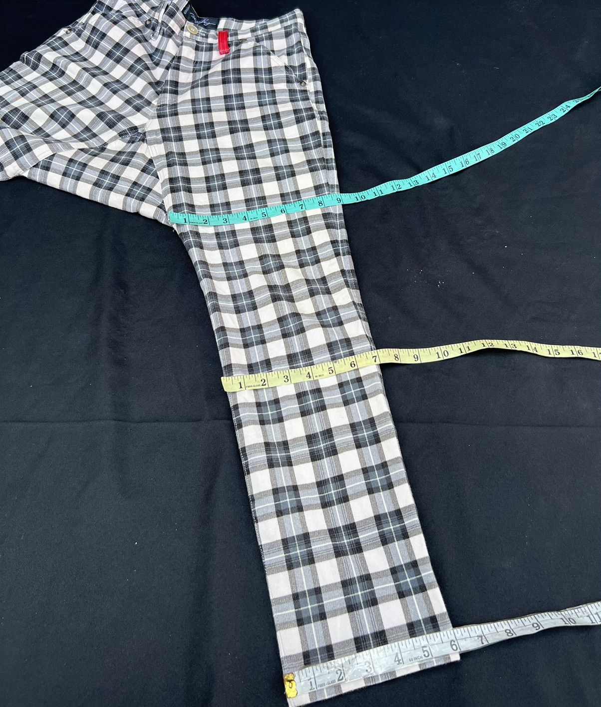 Japanese Brand Vintage Milk Boy Japan Tartan Checks Stretch Trouser Pant Size US 29 - 3 Thumbnail