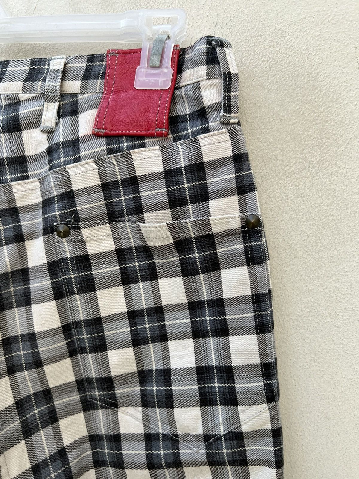 Japanese Brand Vintage Milk Boy Japan Tartan Checks Stretch Trouser Pant Size US 29 - 20 Thumbnail
