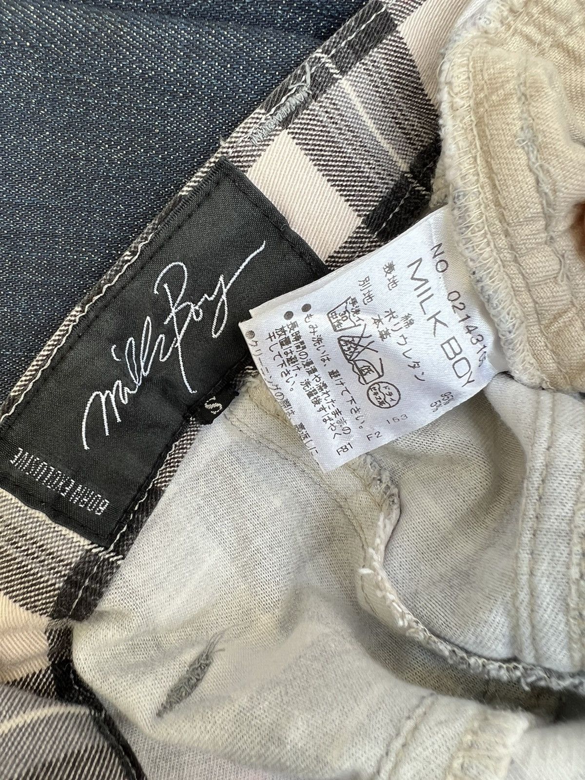 Japanese Brand Vintage Milk Boy Japan Tartan Checks Stretch Trouser Pant Size US 29 - 23 Thumbnail