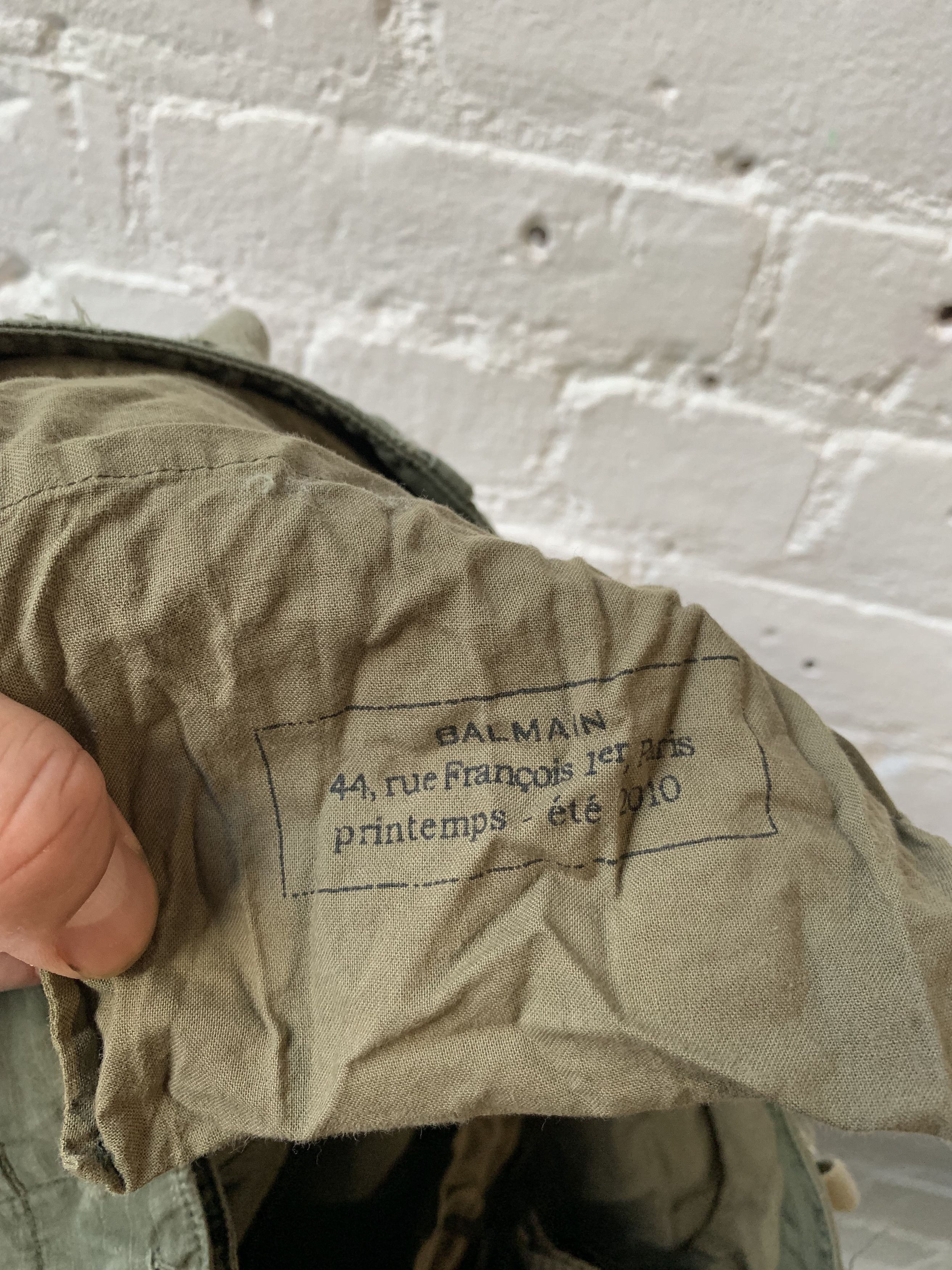 Balmain SS10 Runway Decarnin Army Cargo Pants Sz S Pants