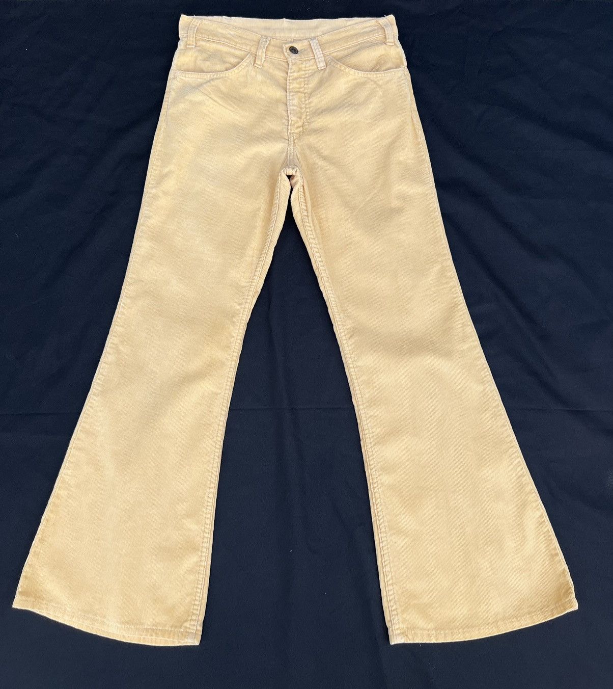 Vintage 70s Levi’s 663 Yellow Cord Super Flare Jeans