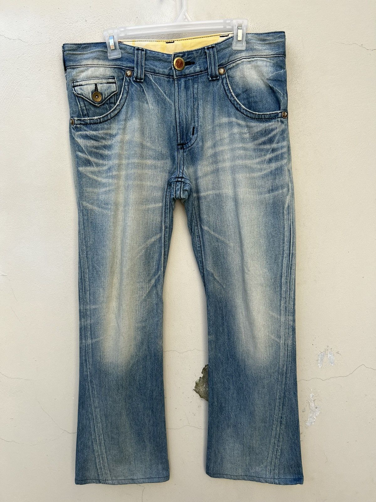 Edwin Vintage Edwin Blue Trip Fade Light Blue Denim Flare Jeans Size US 32 / EU 48 - 6 Thumbnail