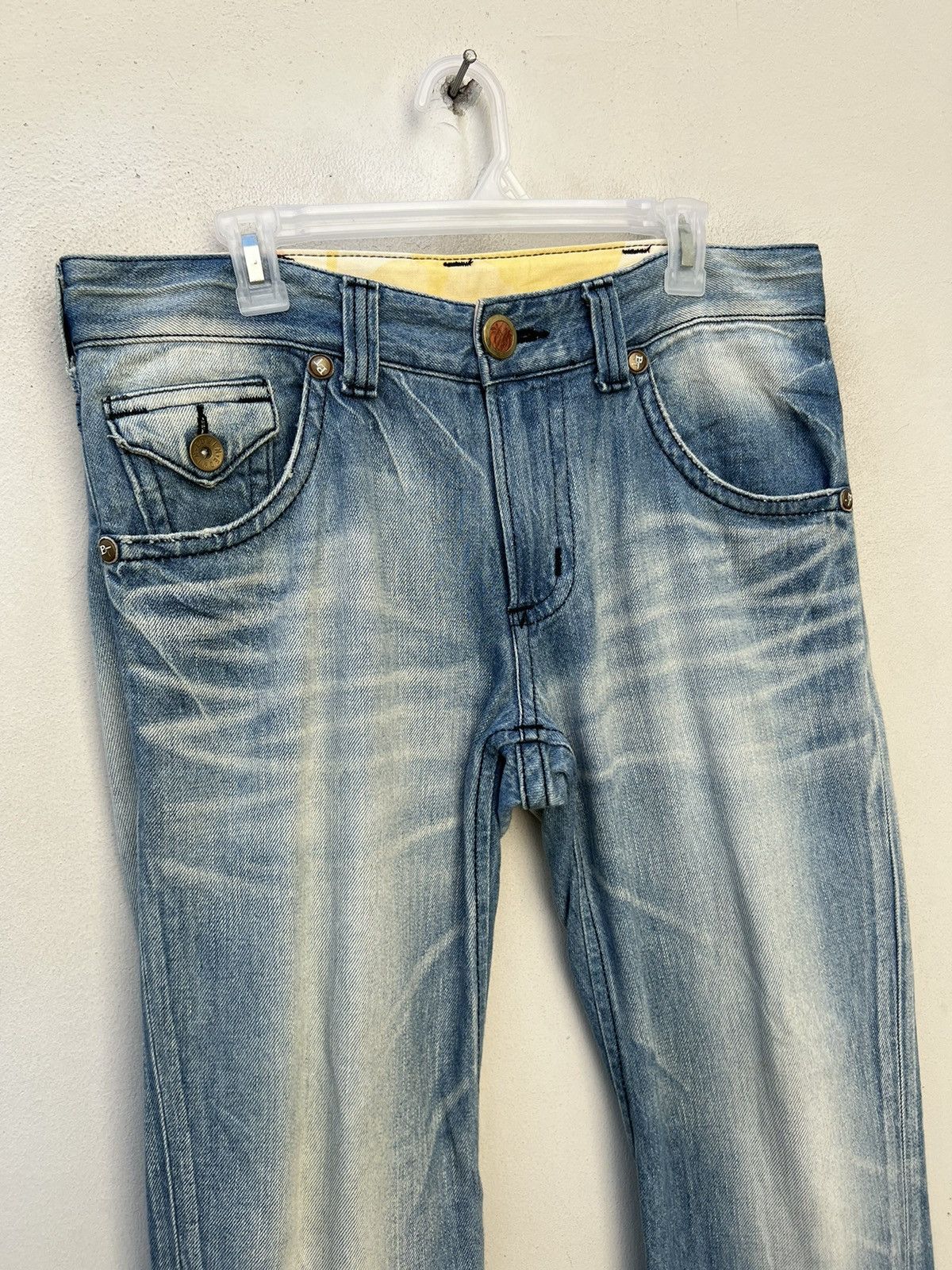 Edwin Vintage Edwin Blue Trip Fade Light Blue Denim Flare Jeans Size US 32 / EU 48 - 7 Thumbnail