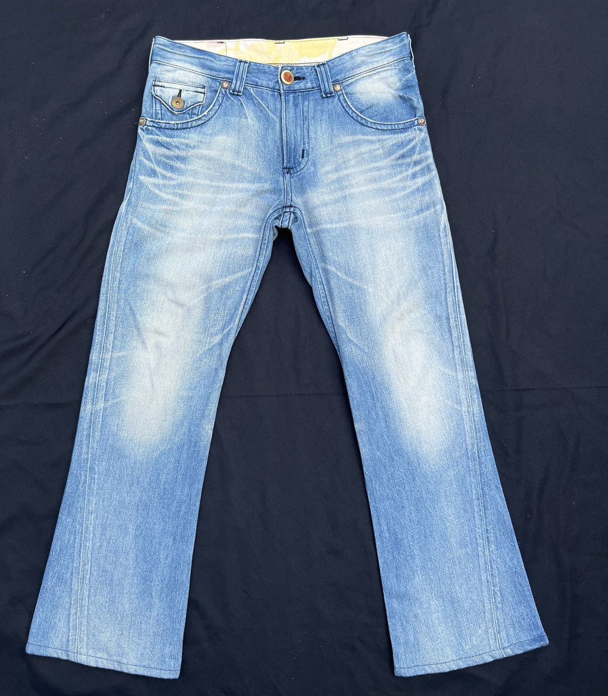 Edwin Vintage Edwin Blue Trip Fade Light Blue Denim Flare Jeans Size US 32 / EU 48 - 1 Thumbnail