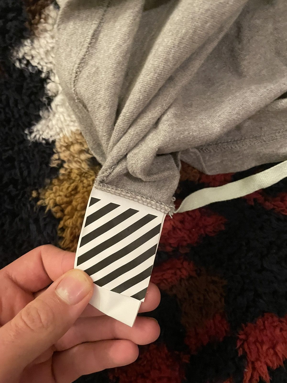Off-White SS17 off-white mainline embroidered pixels grey orange shirt Size US L / EU 52-54 / 3 - 3 Thumbnail
