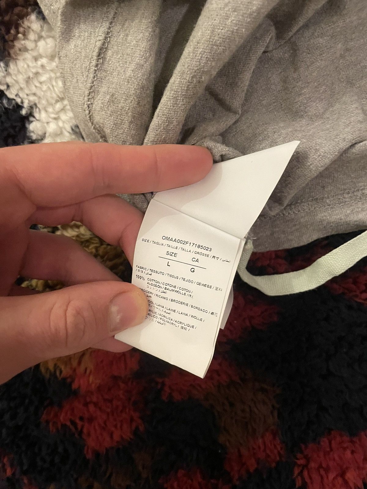 Off-White SS17 off-white mainline embroidered pixels grey orange shirt Size US L / EU 52-54 / 3 - 4 Thumbnail
