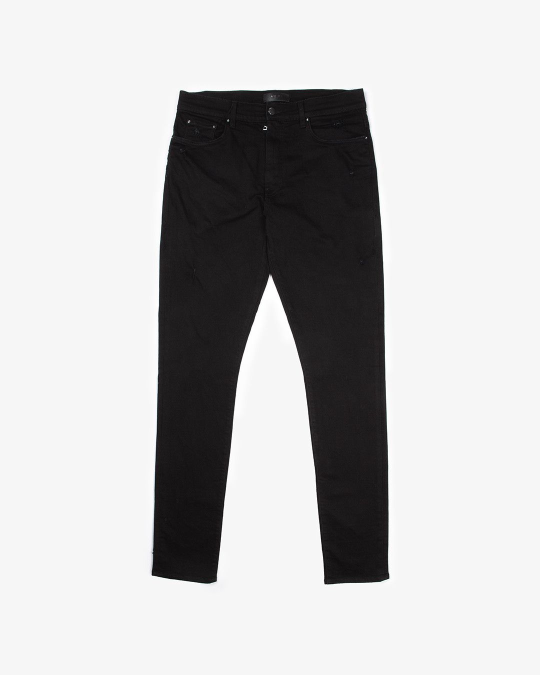 AMIRI LIGHTLY DISTRESSED BLACK SKINNY DENIM