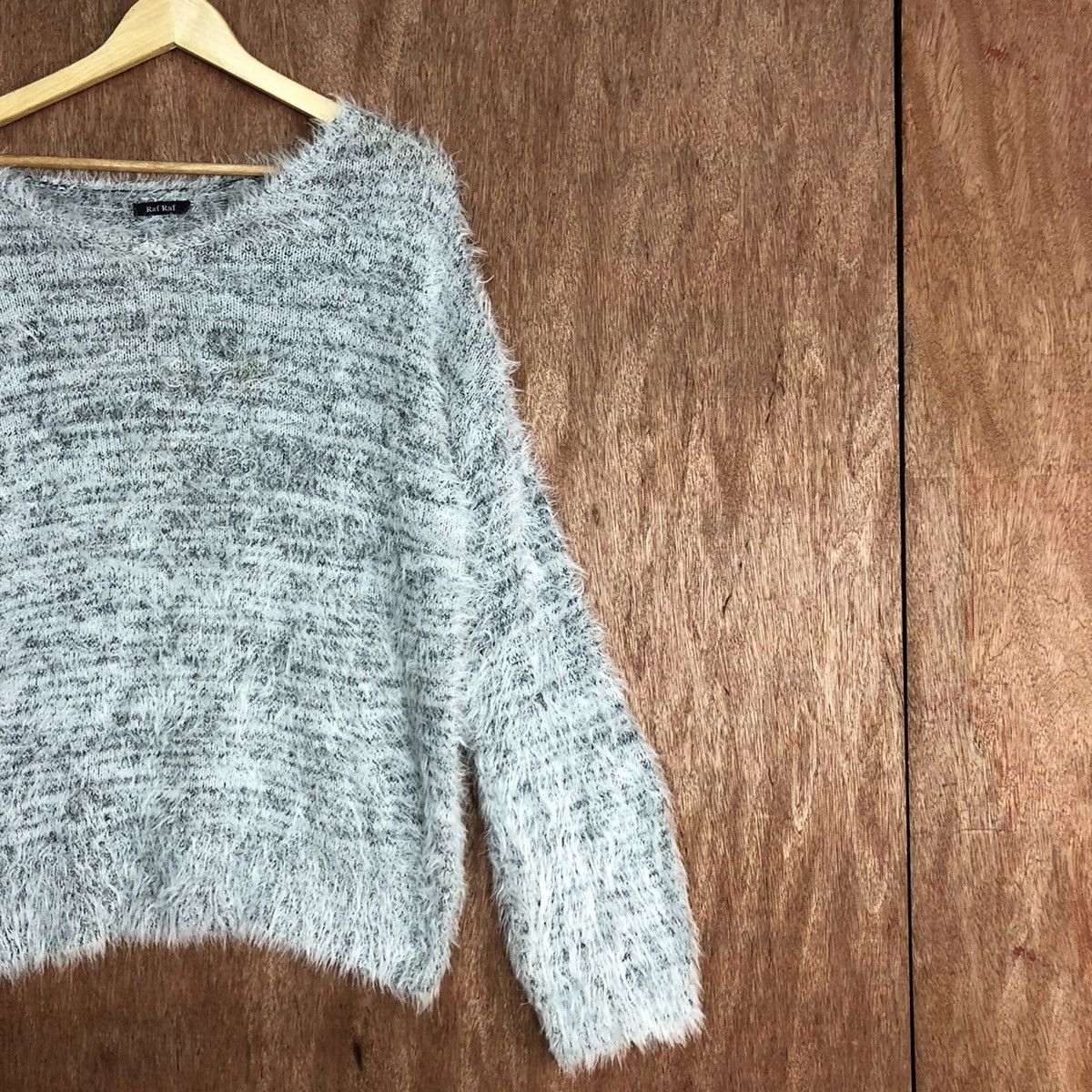 Homespun Knitwear × Japanese Brand Raf Raf Mohair Shag SHaggy Knitwear #0429 Size US L / EU 52-54 / 3 - 5 Thumbnail