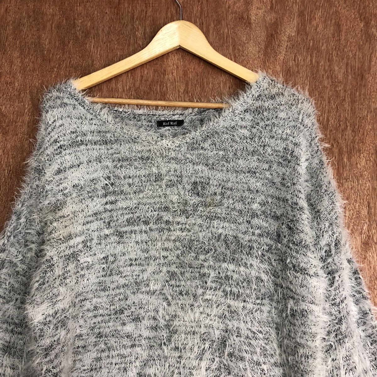 Homespun Knitwear × Japanese Brand Raf Raf Mohair Shag SHaggy Knitwear #0429 Size US L / EU 52-54 / 3 - 8 Thumbnail