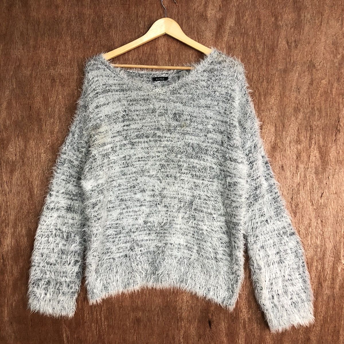 Homespun Knitwear × Japanese Brand Raf Raf Mohair Shag SHaggy Knitwear #0429 Size US L / EU 52-54 / 3 - 3 Thumbnail