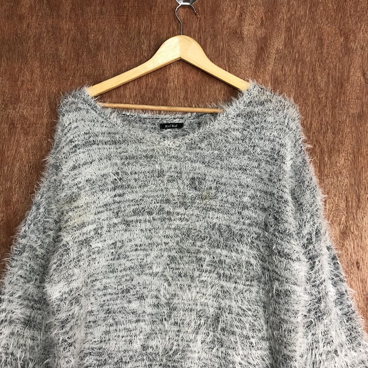 Homespun Knitwear × Japanese Brand Raf Raf Mohair Shag SHaggy Knitwear #0429 Size US L / EU 52-54 / 3 - 2 Thumbnail