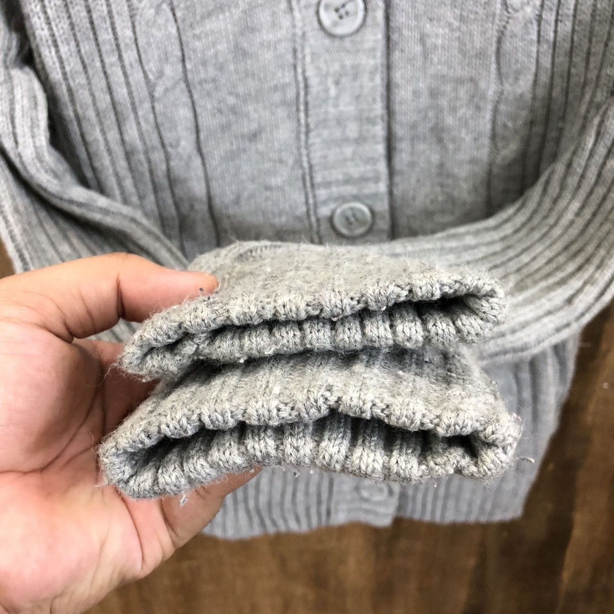 Aran Isles Knitwear Vintage Back Number Grey Knitwear Sweater Hoodies #160 Size US M / EU 48-50 / 2 - 4 Thumbnail