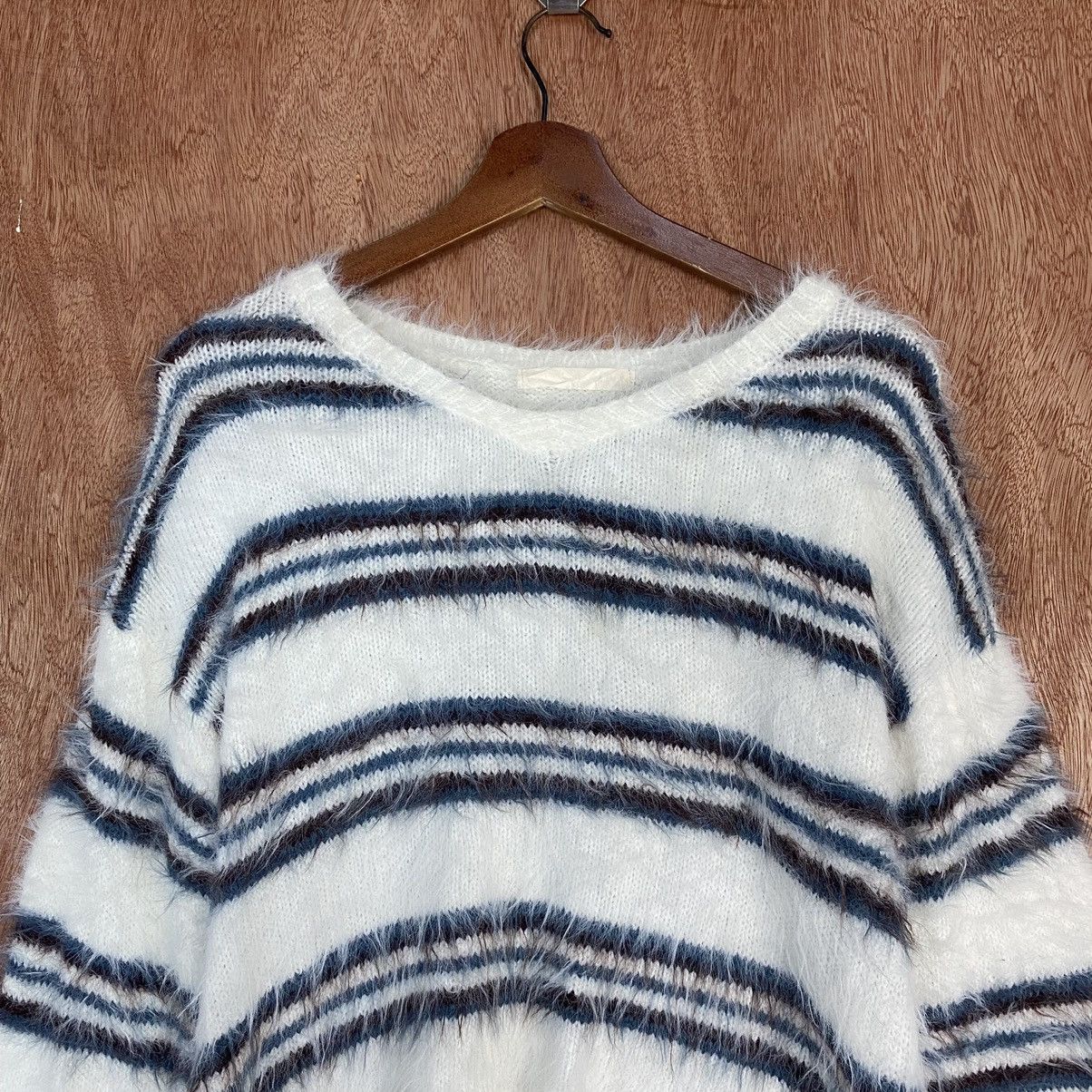 Homespun Knitwear × Japanese Brand × Solid and Striped Arrow Kurt Cobain style Stripe White Mohair Knitwear Size US M / EU 48-50 / 2 - 9 Thumbnail