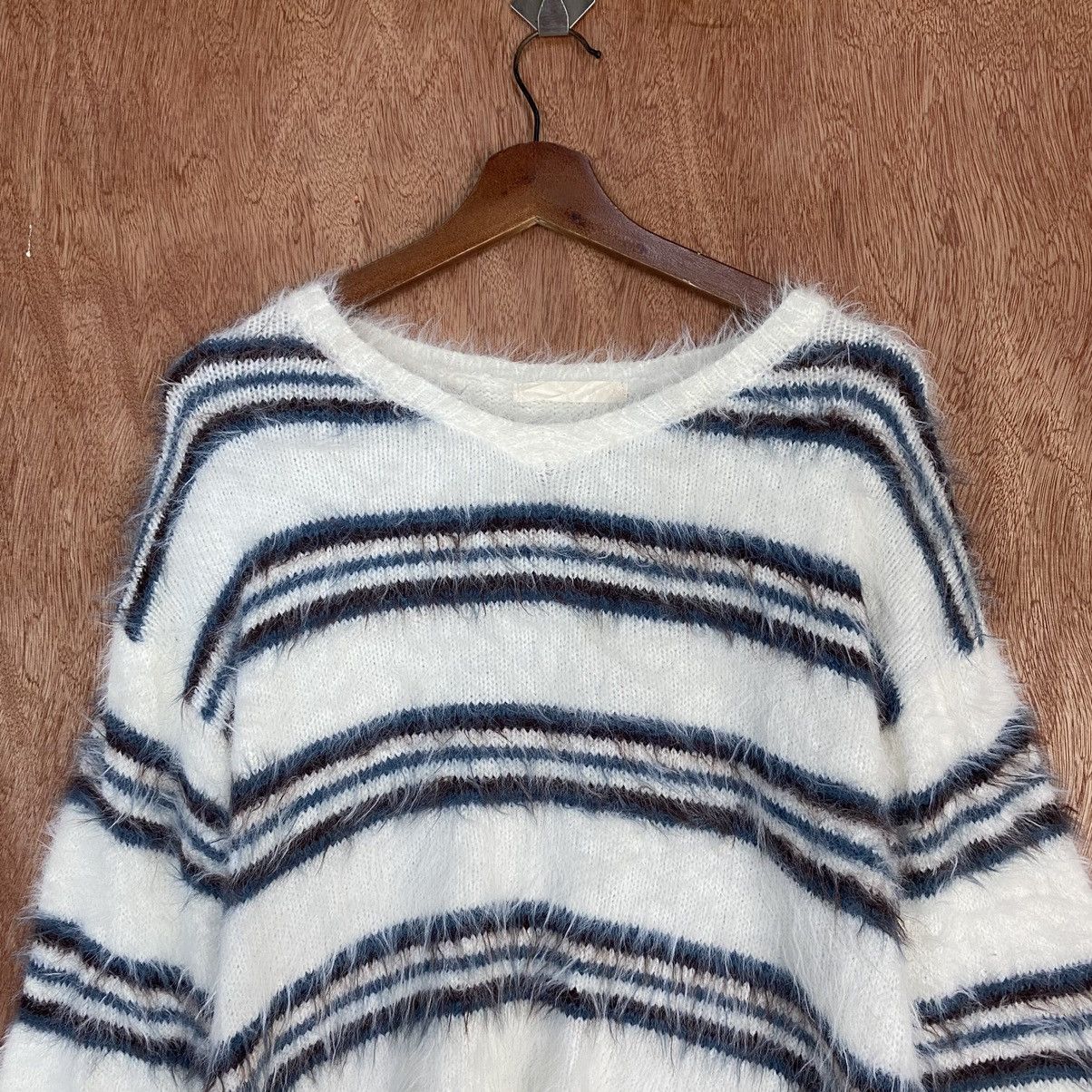 Homespun Knitwear × Japanese Brand × Solid and Striped Arrow Kurt Cobain style Stripe White Mohair Knitwear Size US M / EU 48-50 / 2 - 2 Thumbnail