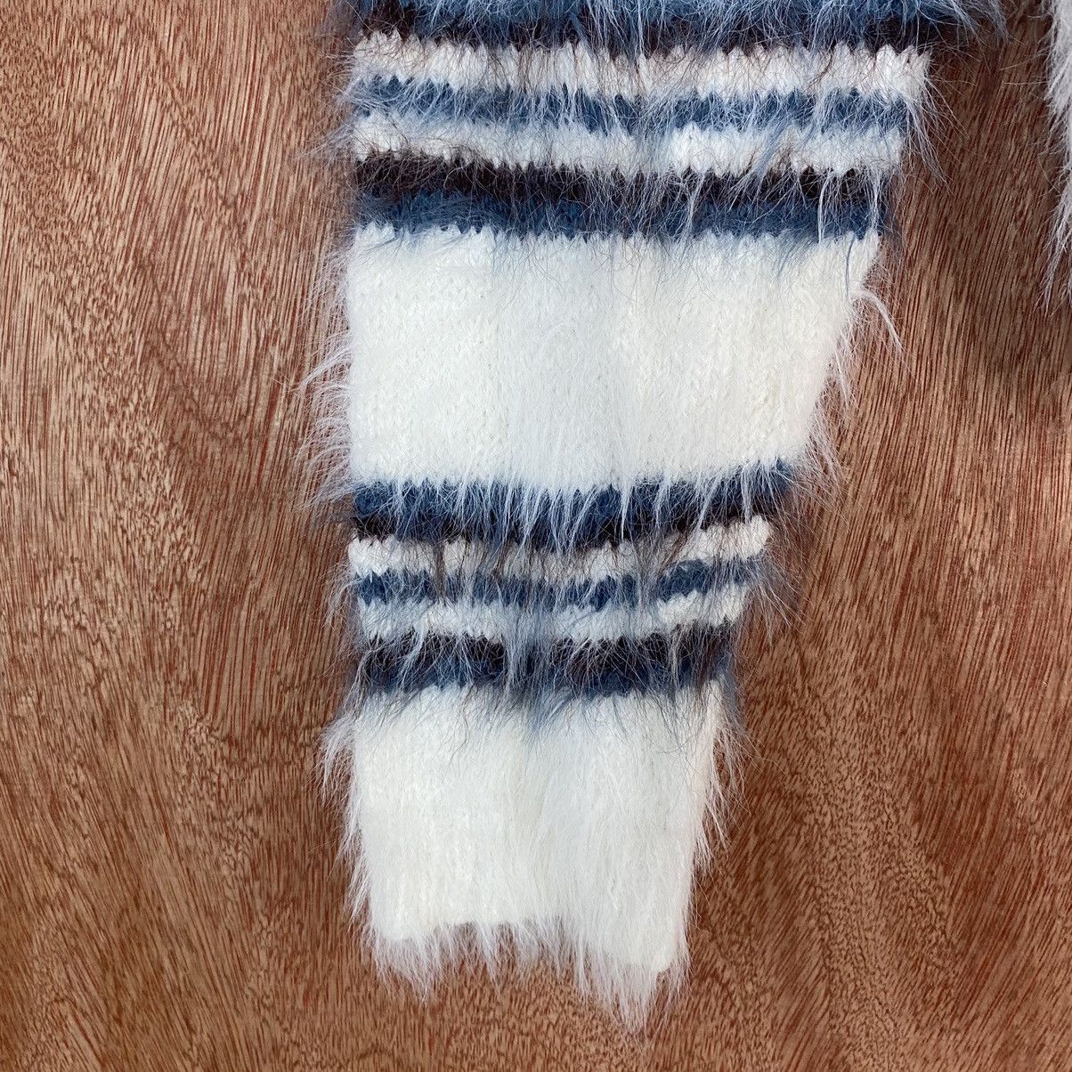 Homespun Knitwear × Japanese Brand × Solid and Striped Arrow Kurt Cobain style Stripe White Mohair Knitwear Size US M / EU 48-50 / 2 - 6 Thumbnail