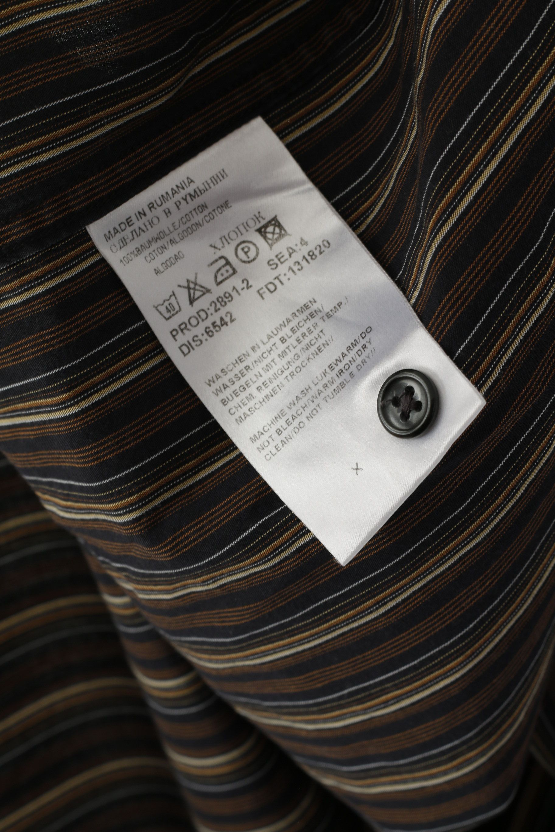 Hugo Boss Hugo Boss Men 17 43 XL Casual Shirt Brown Cotton 0622 Size US XL / EU 56 / 4 - 6 Thumbnail