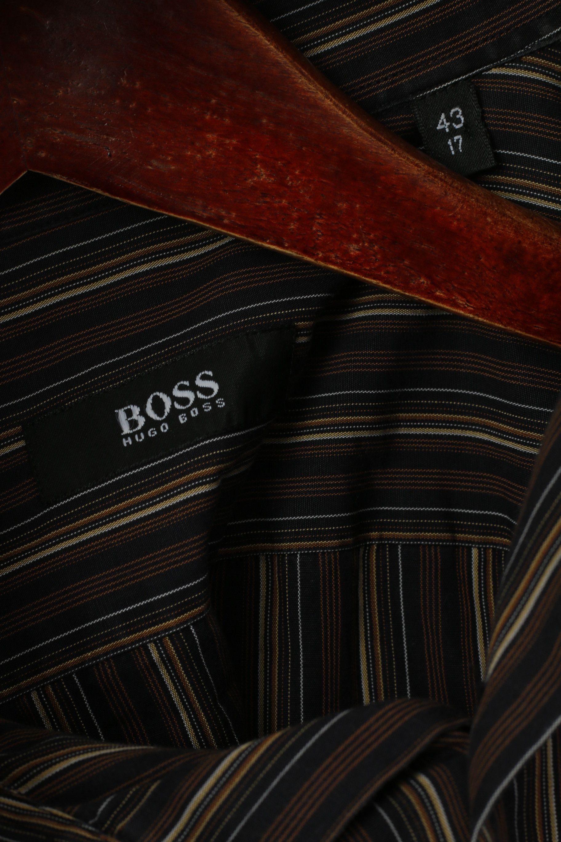 Hugo Boss Hugo Boss Men 17 43 XL Casual Shirt Brown Cotton 0622 Size US XL / EU 56 / 4 - 5 Thumbnail