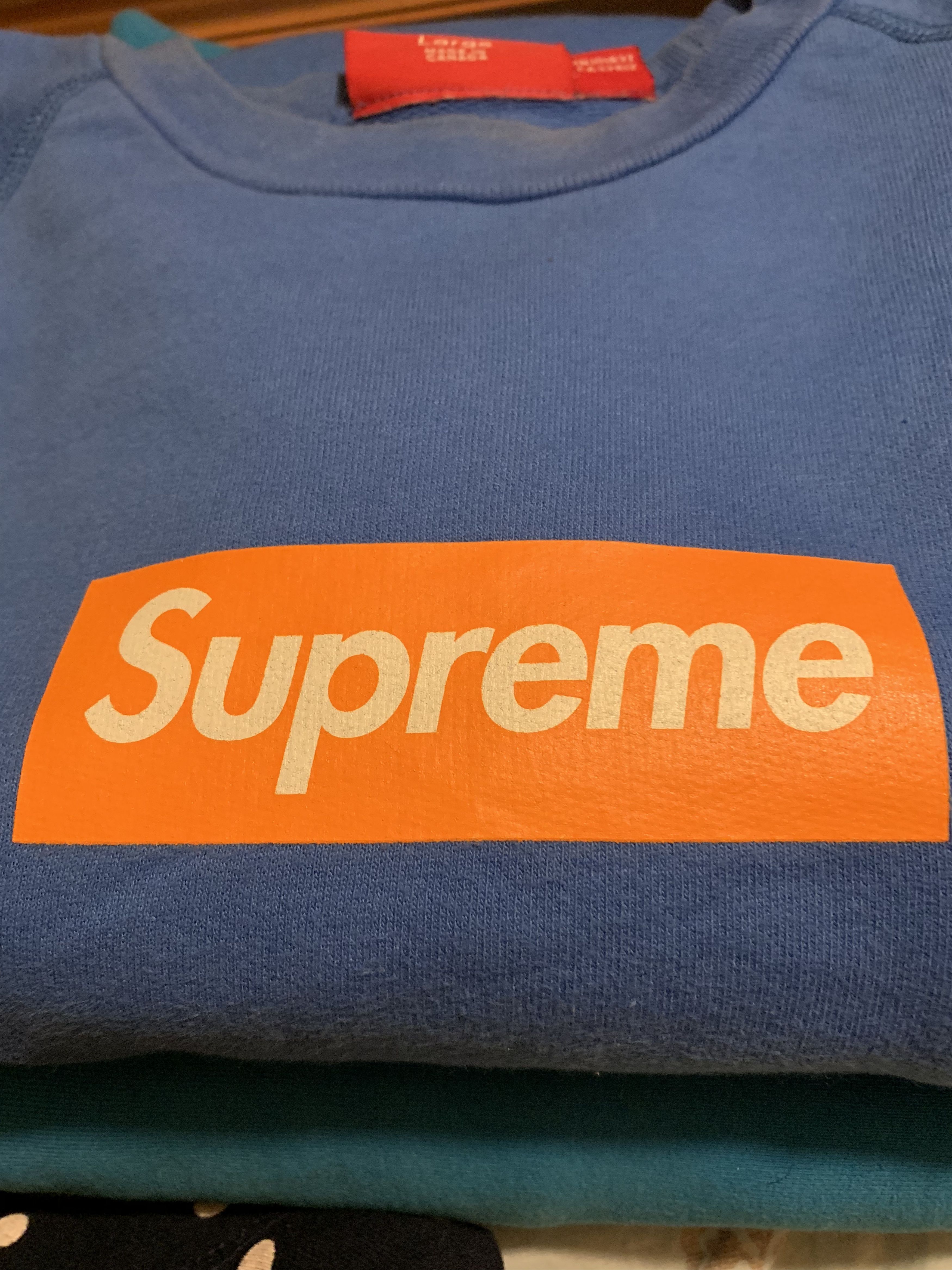 Supreme 2007 Supreme Orange on Blue Box logo Screenprint