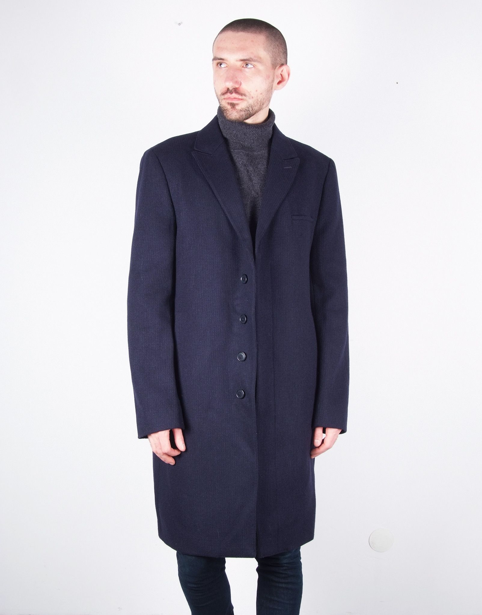 Calvin Klein NWOT Calvin Klein Blue Long Overcoat XL Size US XL / EU 56 / 4 - 1 Thumbnail