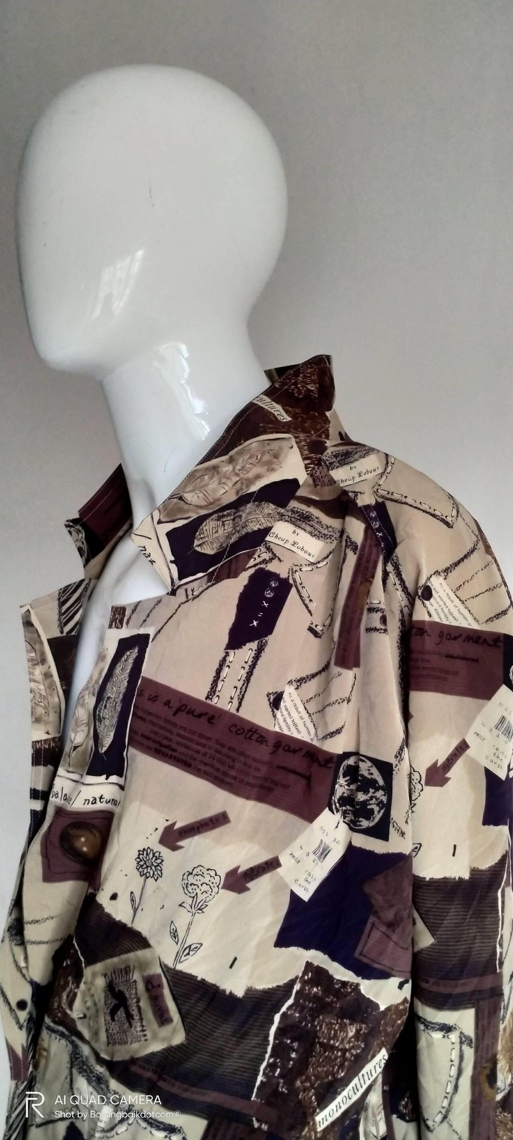 Japanese Brand × Vintage Abstract Environmental wording fullprint button jacket Size US XL / EU 56 / 4 - 2 Thumbnail