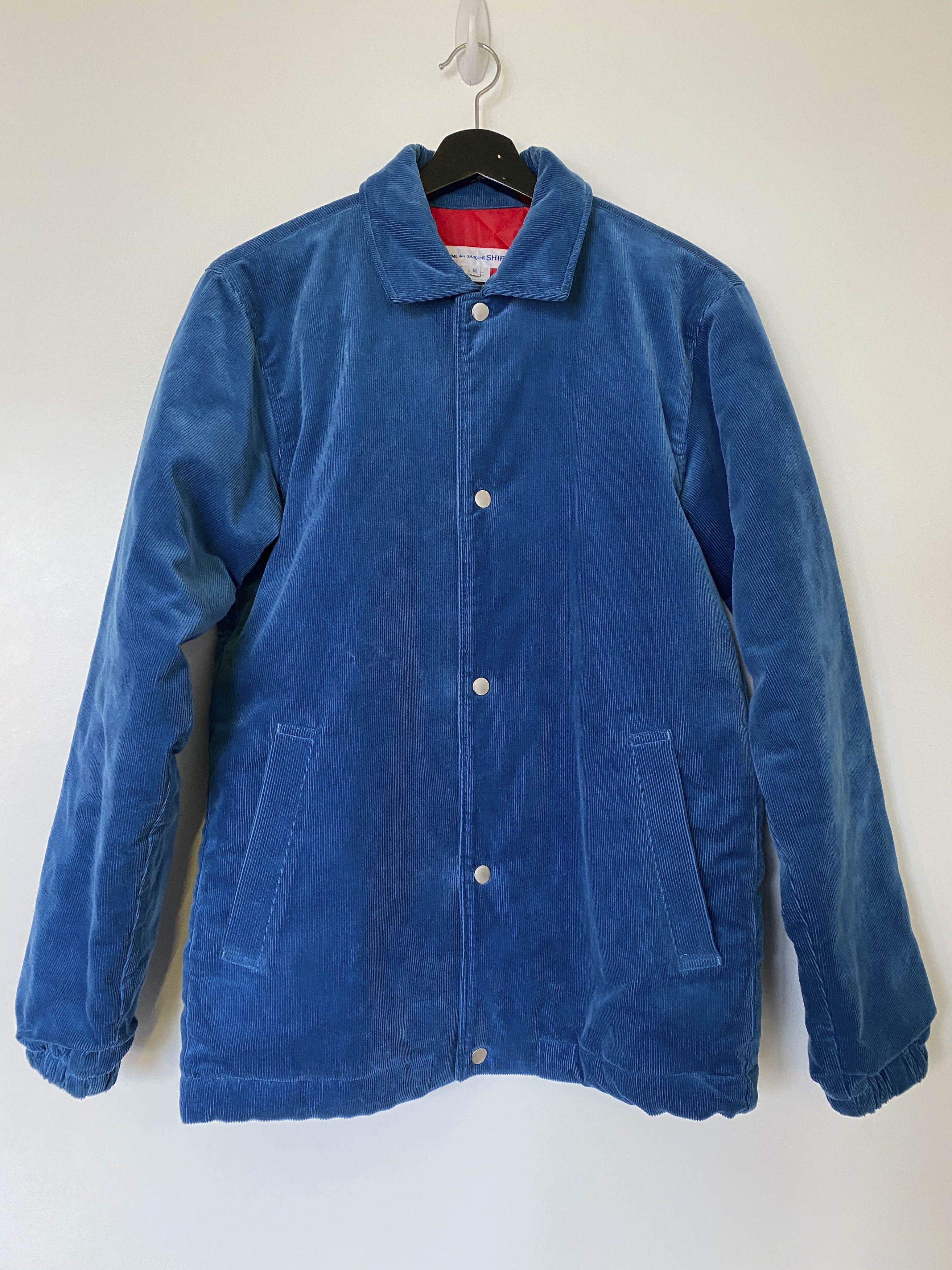 Comme des Garcons Shirt Commes Des Garcons Shirt Blue Corduroy Coach Jacket  | Grailed