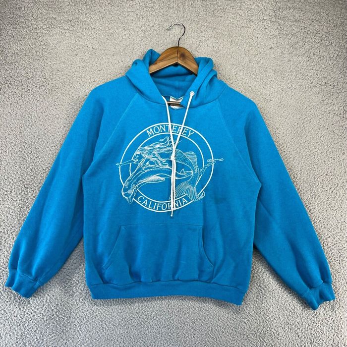 Hanes Vintage Hanes Monterey California Raglan Hoodie Adult Medium Mermaid 80s Blue Grailed 1380