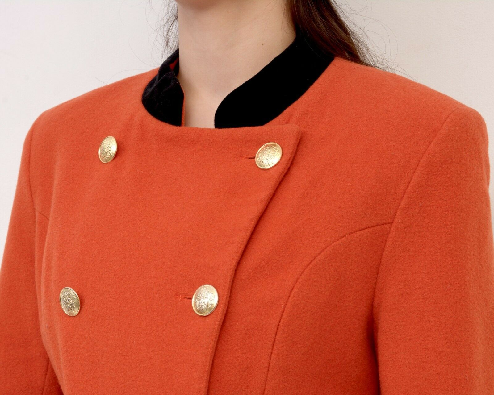 Other × Vintage Women Blazer Jacket Coat Double Breasted Golden Buttons Crop Size L / US 10 / IT 46 - 5 Thumbnail