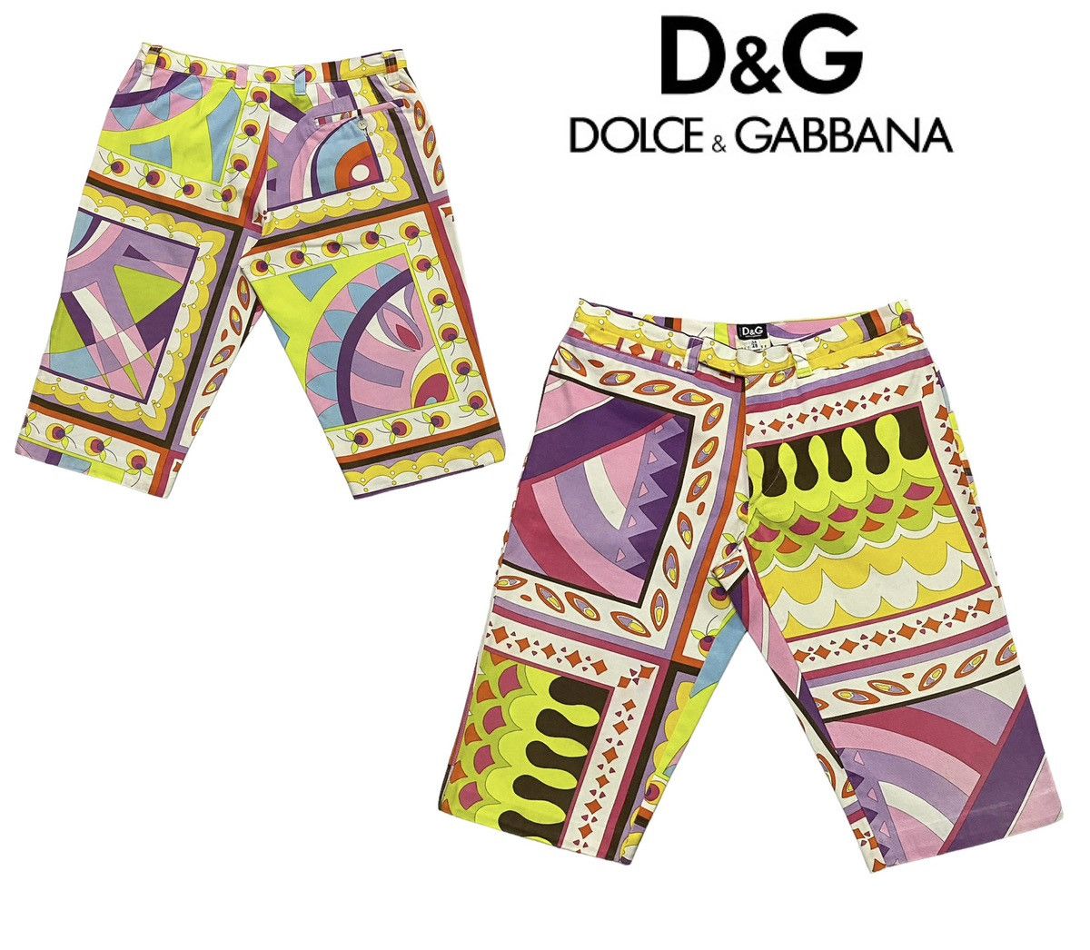 Designer × Dolce & Gabbana Vintage Dolce & Gabana Multicolour Psychedelic Shorts Pants Size US 30 / EU 46 - 1 Thumbnail