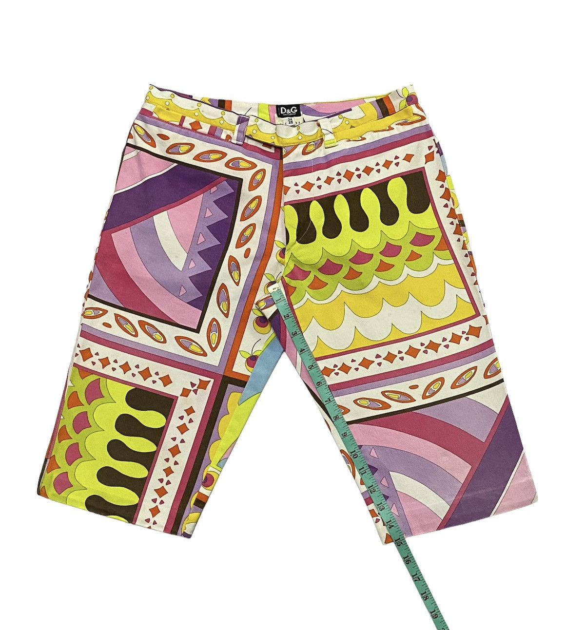 Designer × Dolce & Gabbana Vintage Dolce & Gabana Multicolour Psychedelic Shorts Pants Size US 30 / EU 46 - 7 Thumbnail