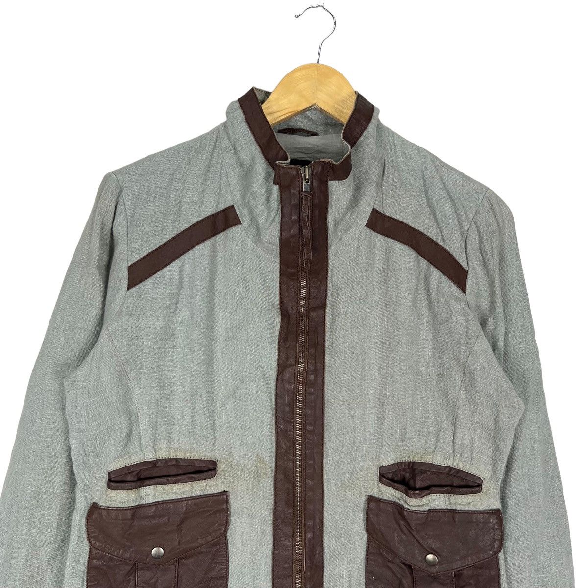 Penny black leather part biker jacket