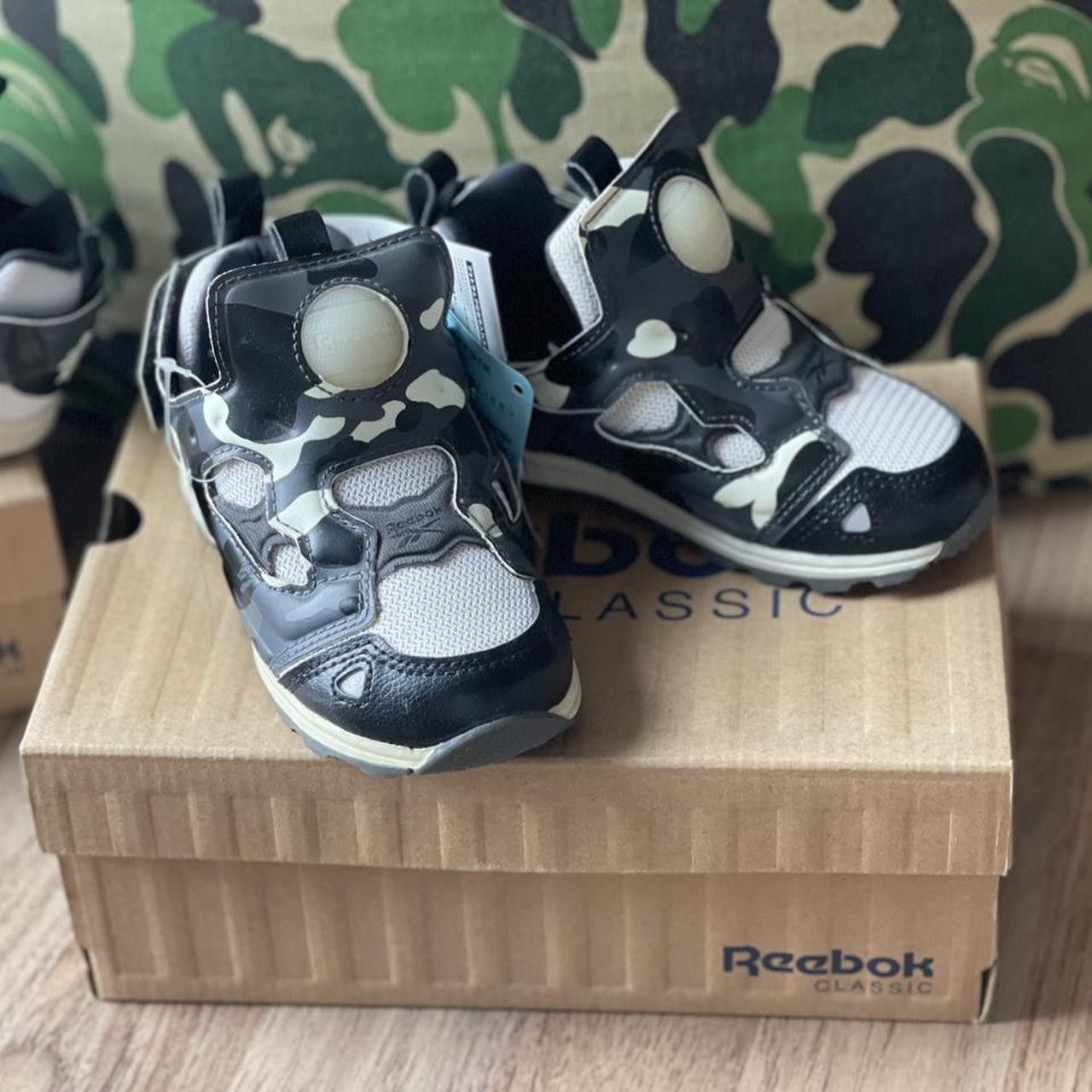 Bape REEBOK Pump fury x Bape Mita kids shoes Grailed