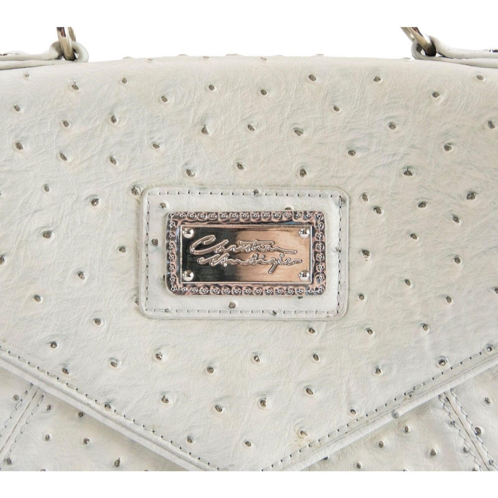 Christian Audigier Christian Audigier Claudia Grey Ostrich Faux Leather Satchel Size ONE SIZE - 2 Thumbnail