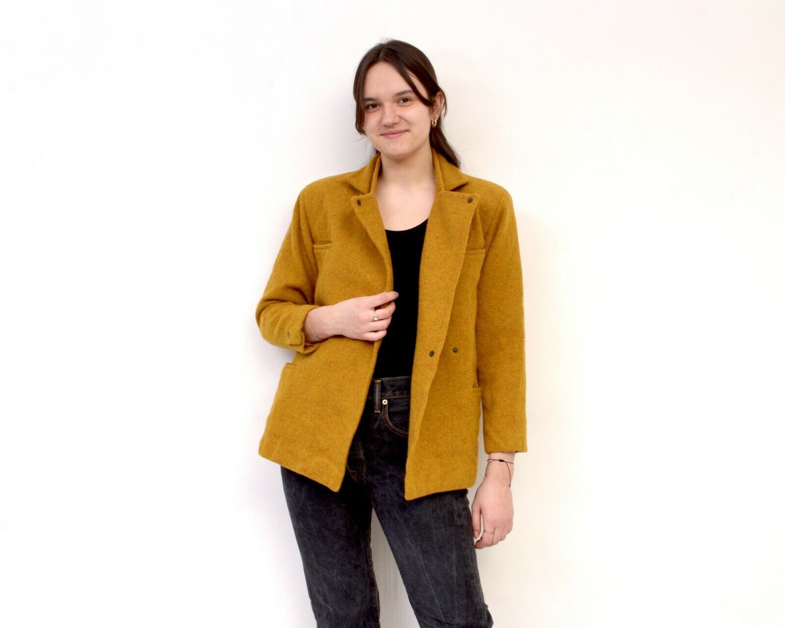 Smartwool × Vintage blazer Women Wool Coat Jacket Overcoat Snap Double Breasted Size S / US 4 / IT 40 - 4 Thumbnail