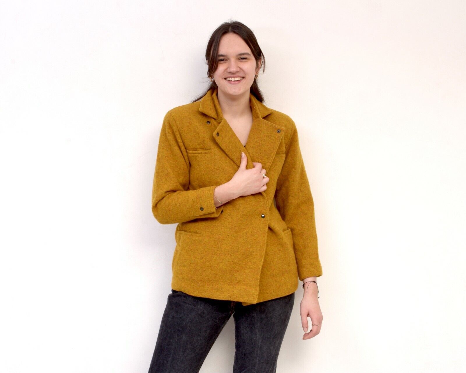 Smartwool × Vintage blazer Women Wool Coat Jacket Overcoat Snap Double Breasted Size S / US 4 / IT 40 - 8 Thumbnail