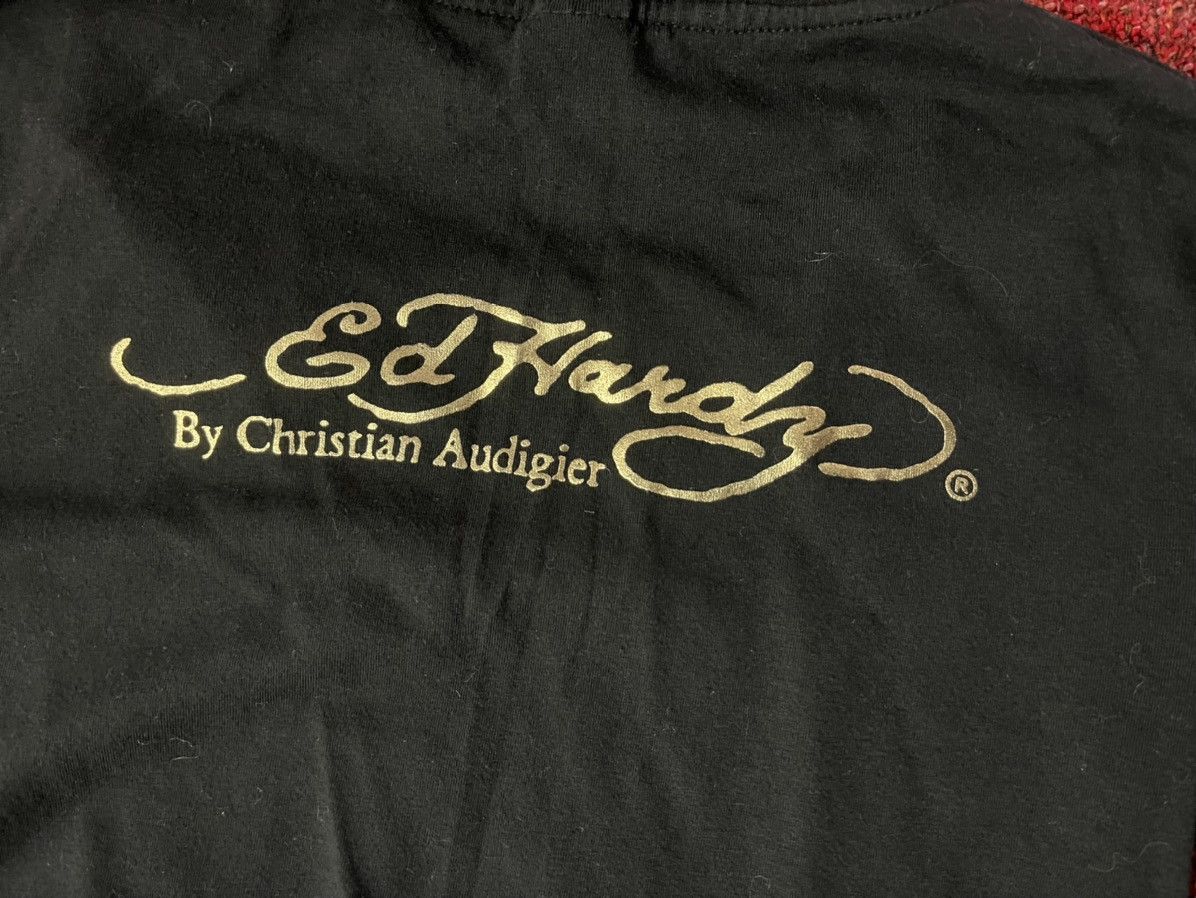 Christian Audigier × Ed Hardy × Vintage Ed hardy by Christian Audigier Y2K vintage hooded longsleeve Size US L / EU 52-54 / 3 - 7 Thumbnail