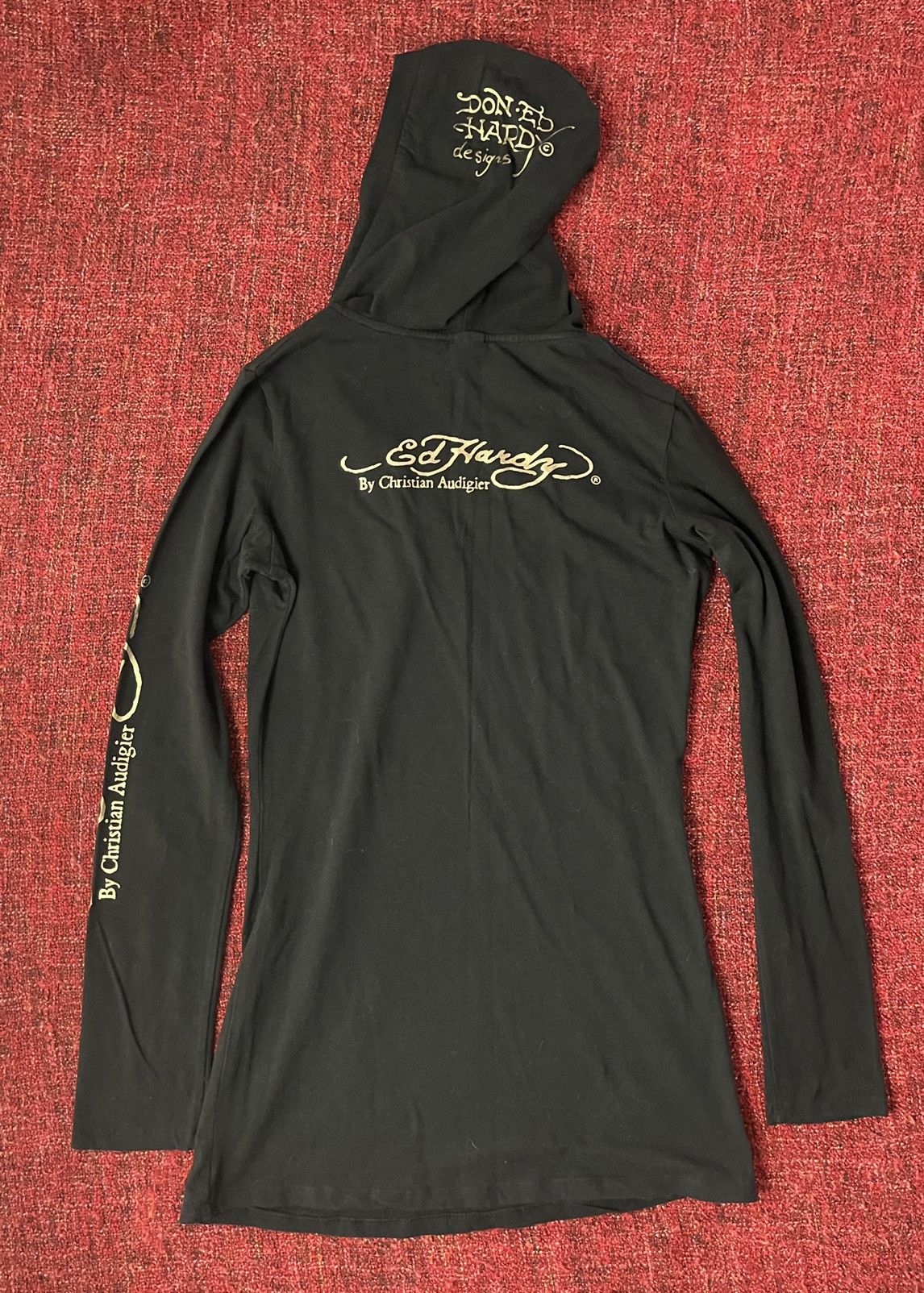 Christian Audigier × Ed Hardy × Vintage Ed hardy by Christian Audigier Y2K vintage hooded longsleeve Size US L / EU 52-54 / 3 - 6 Thumbnail