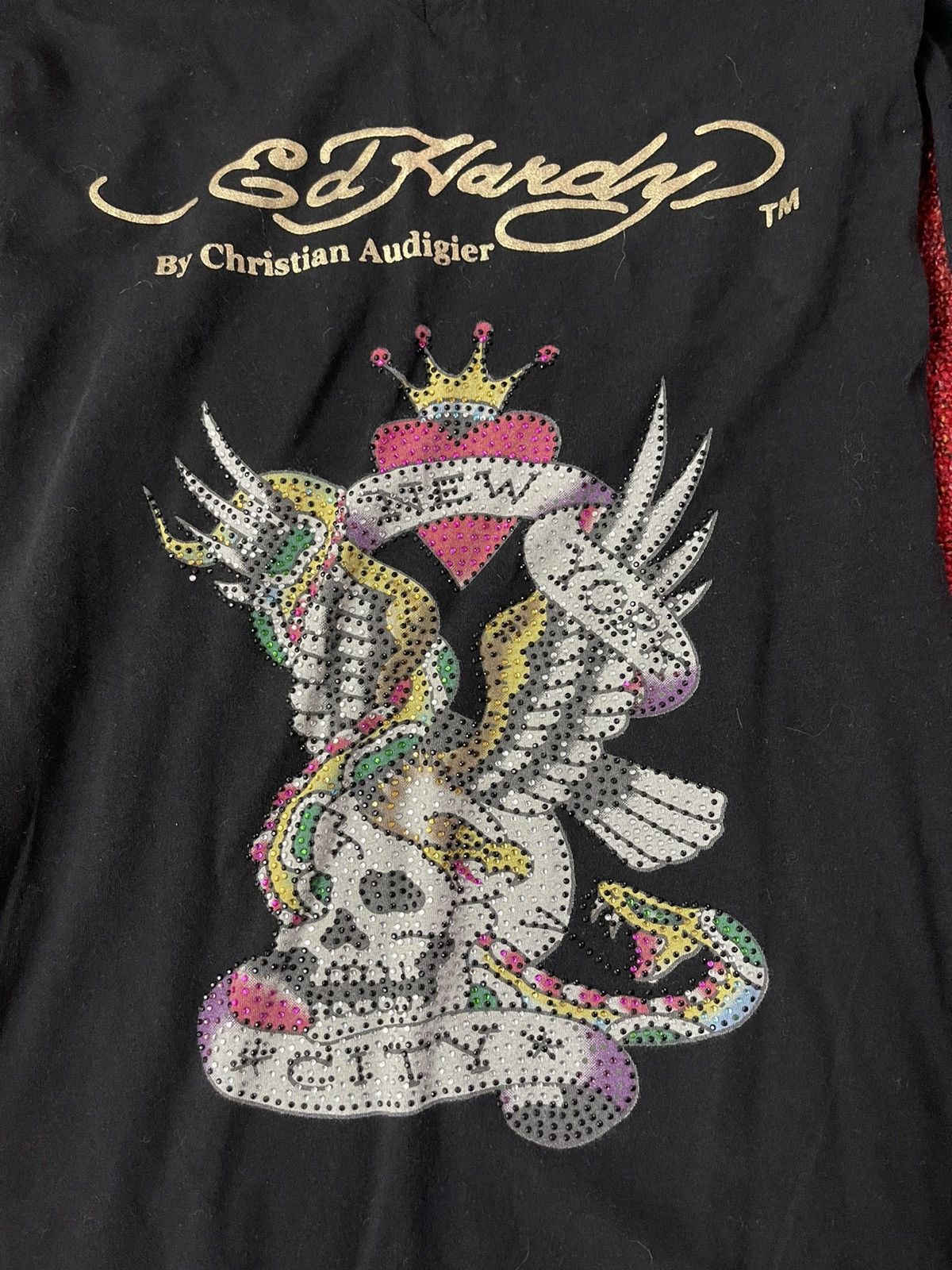 Christian Audigier × Ed Hardy × Vintage Ed hardy by Christian Audigier Y2K vintage hooded longsleeve Size US L / EU 52-54 / 3 - 2 Thumbnail