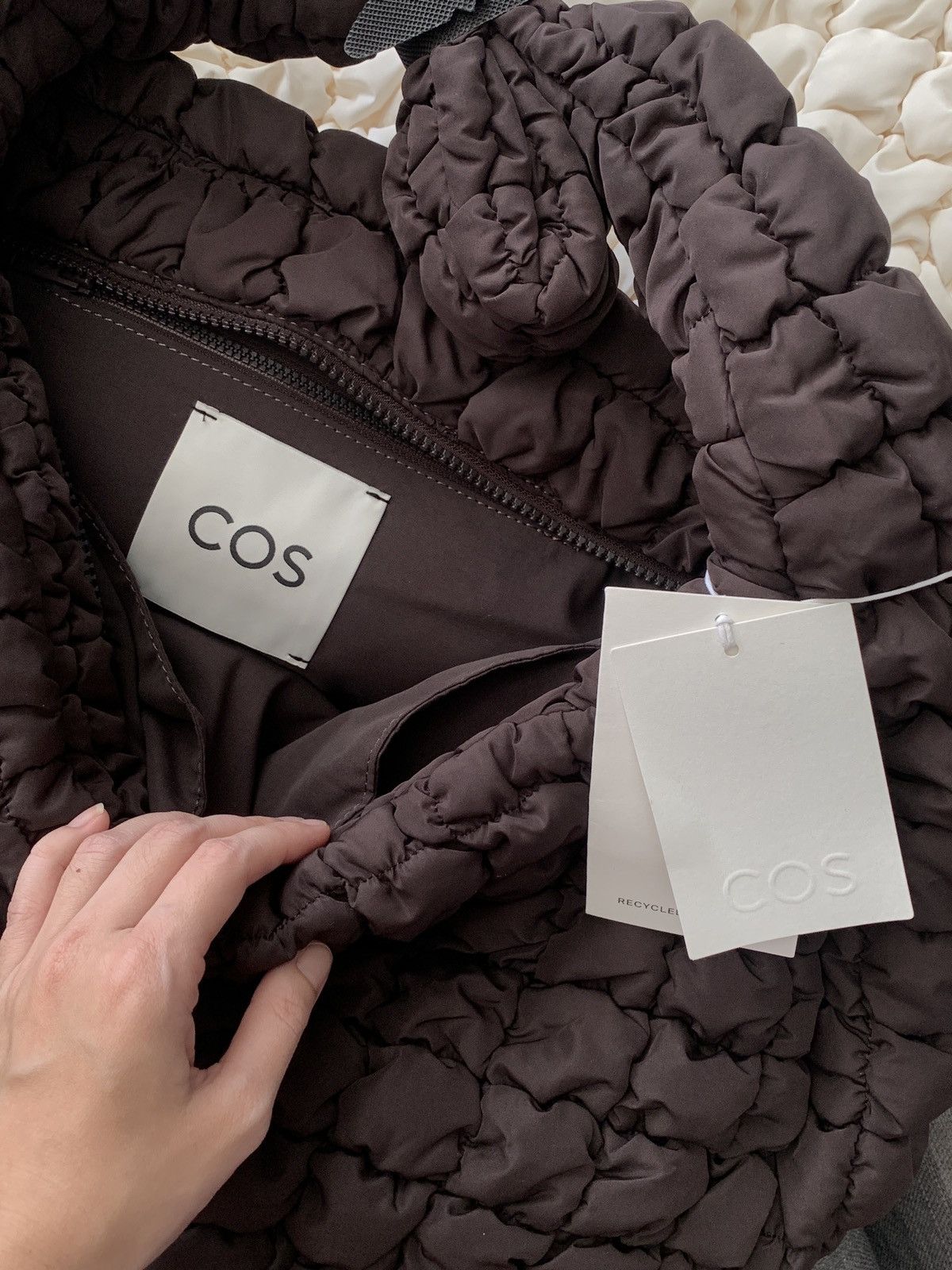 Cos (Dark Brown) COS Quilted Oversize Shoulder Bag | Grailed