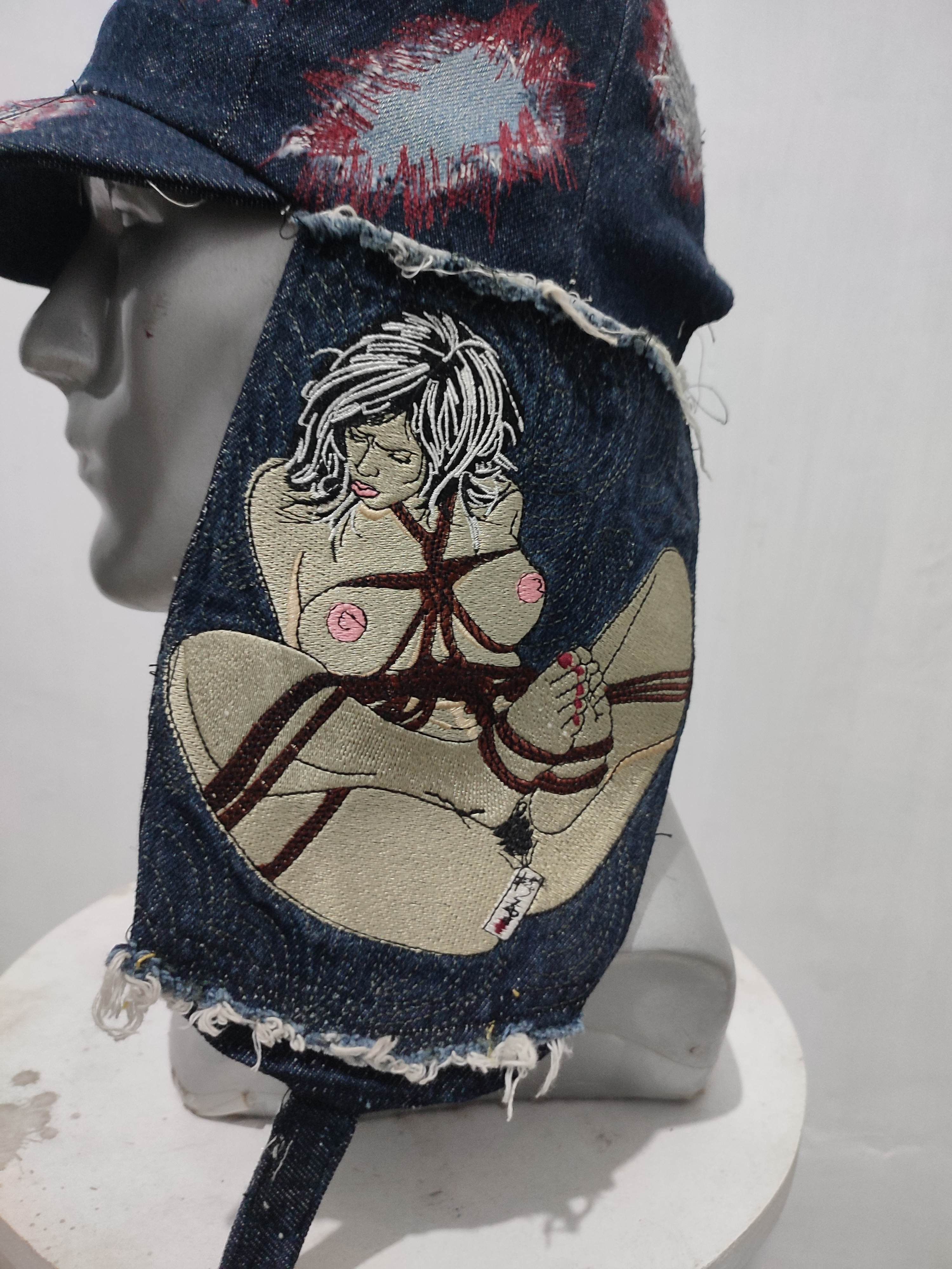 Other 🔥Custom Made Ear Flap Embroidery Bondage Bukkaku Hats Size ONE SIZE - 2 Thumbnail