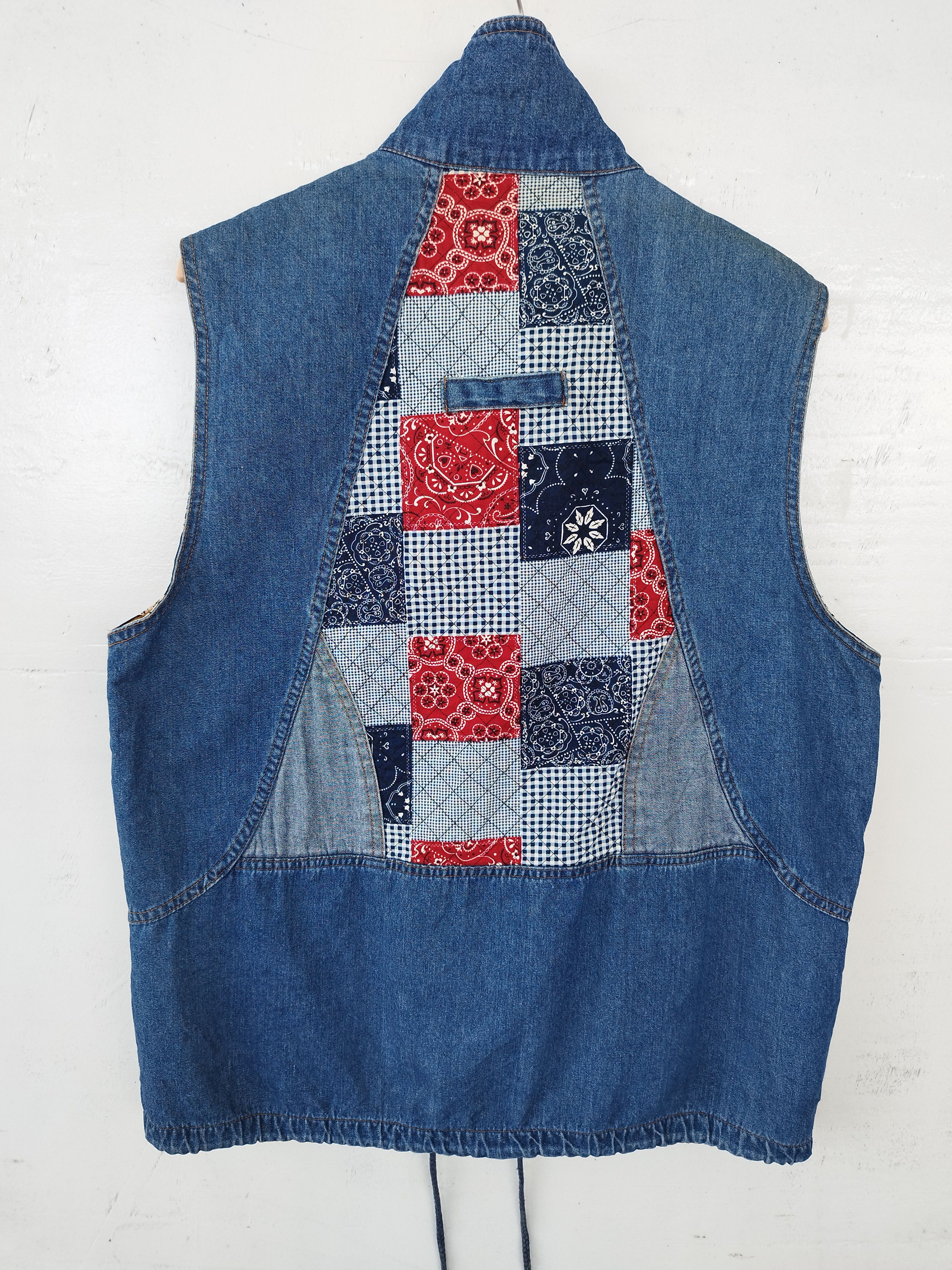 Blue Blue Japan 🔥 Japanese Brand Blue Point Vest Patchwork design Size US L / EU 52-54 / 3 - 3 Thumbnail