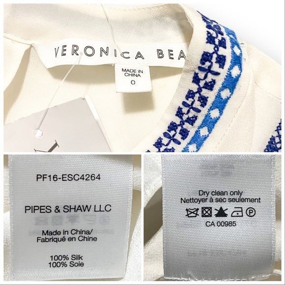 Veronica Beard NWT Veronica Beard White Silk Embroidered Baja Flutter Top Size XS / US 0-2 / IT 36-38 - 9 Thumbnail