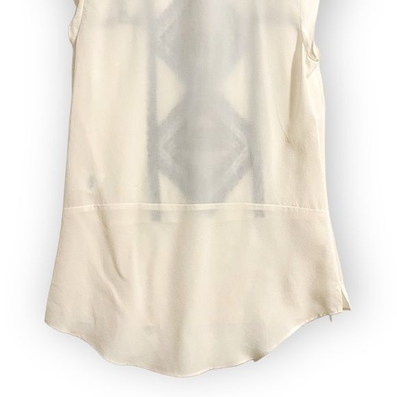 Veronica Beard NWT Veronica Beard White Silk Embroidered Baja Flutter Top Size XS / US 0-2 / IT 36-38 - 6 Thumbnail