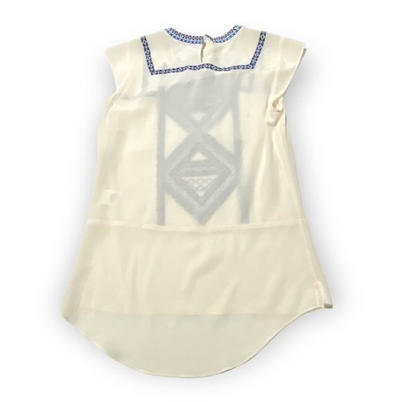 Veronica Beard NWT Veronica Beard White Silk Embroidered Baja Flutter Top Size XS / US 0-2 / IT 36-38 - 10 Thumbnail