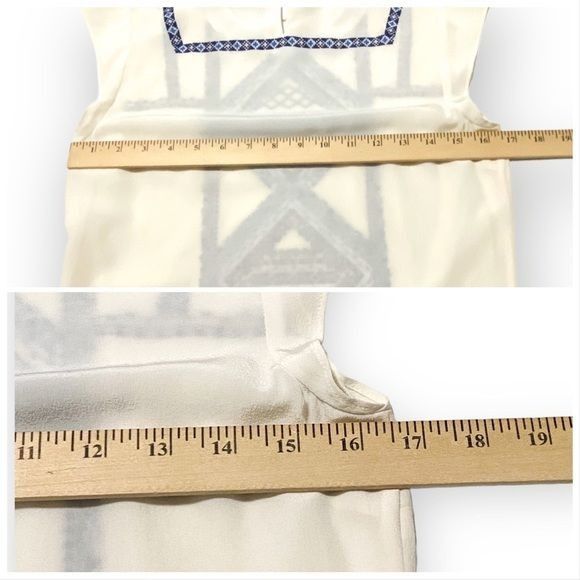 Veronica Beard NWT Veronica Beard White Silk Embroidered Baja Flutter Top Size XS / US 0-2 / IT 36-38 - 12 Thumbnail