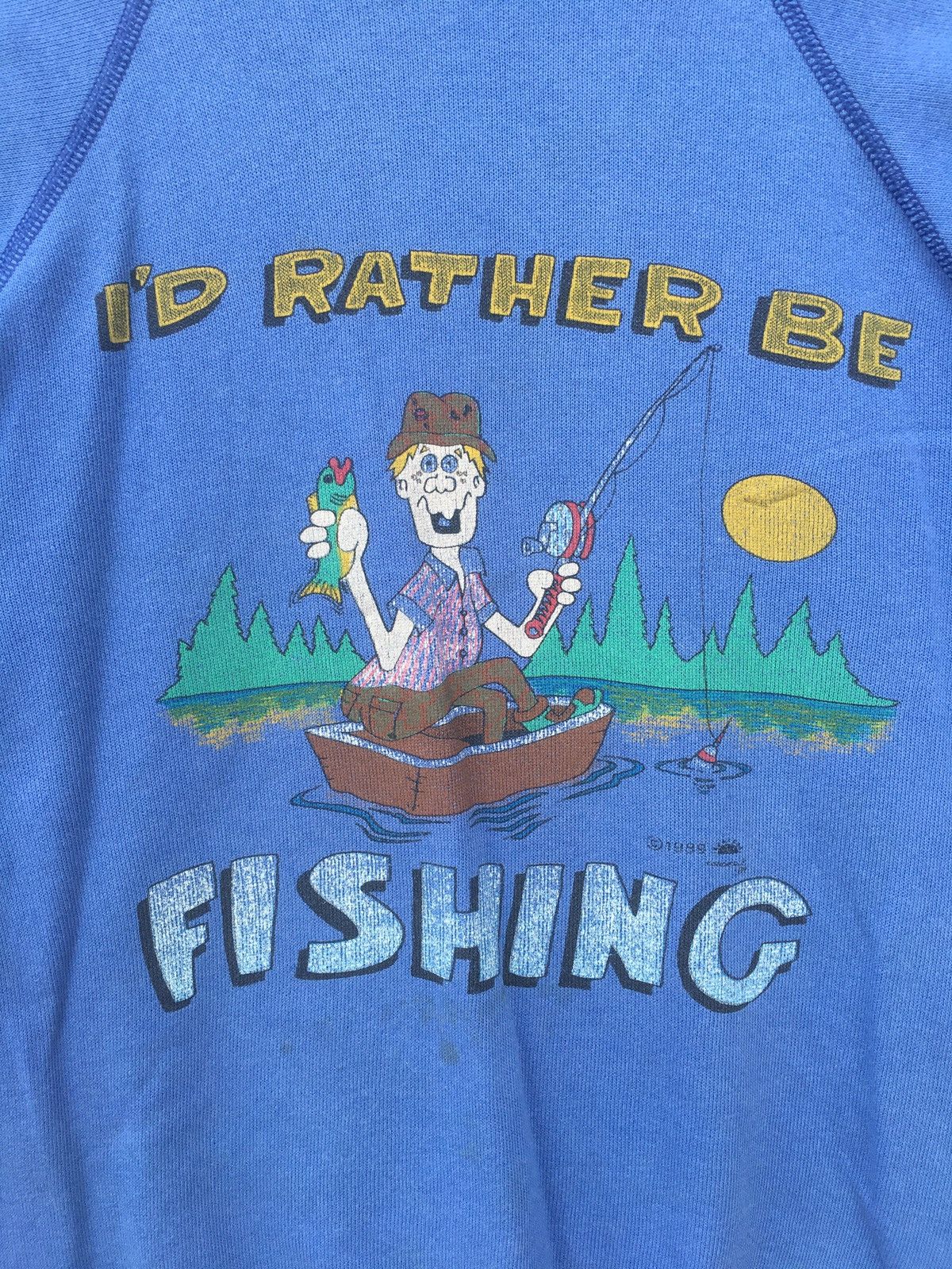 Hanes Vintag I’d Rather Be Fishing Hayward Wisconsin 1989 Sweater Size US M / EU 48-50 / 2 - 6 Thumbnail