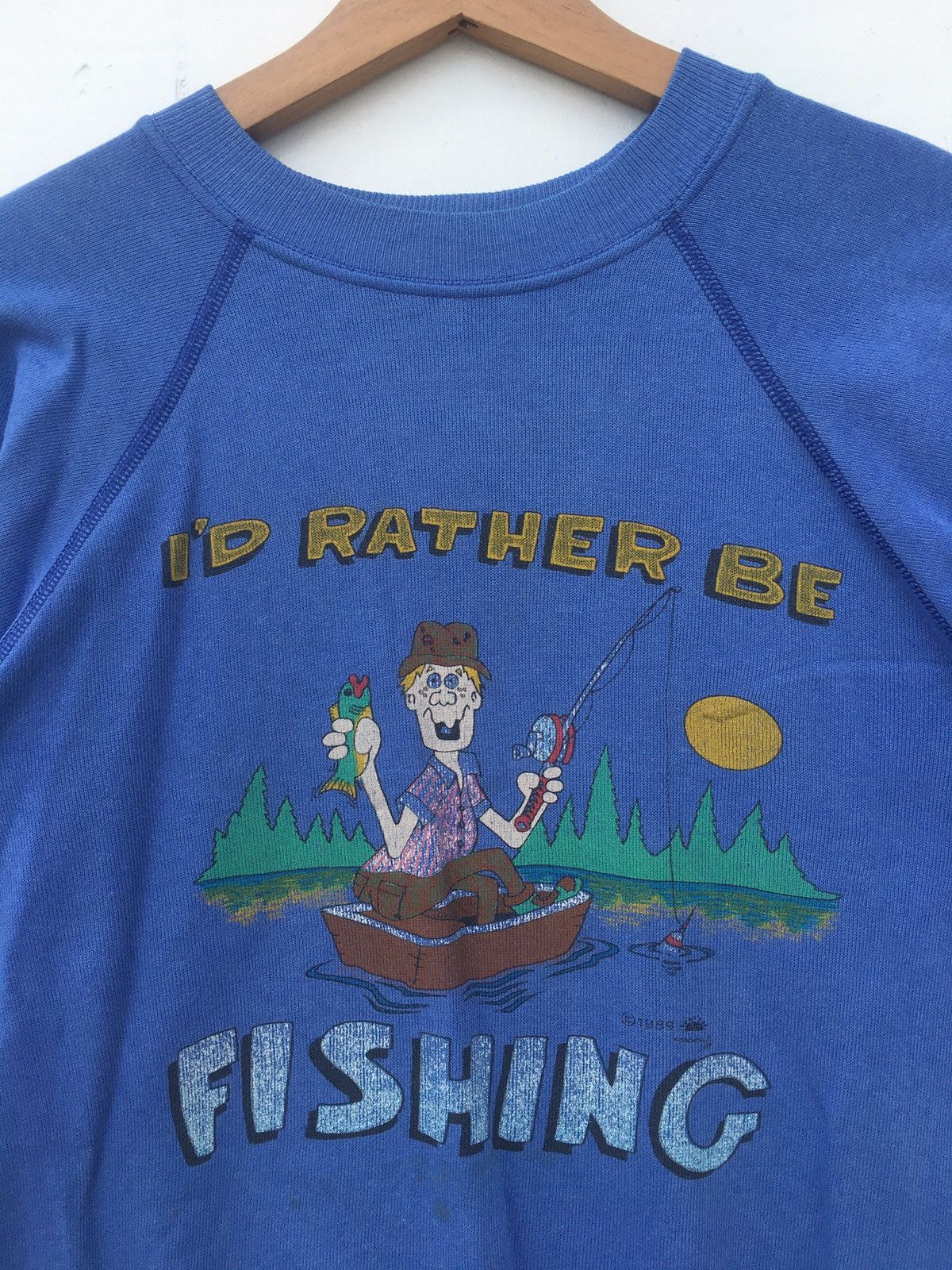 Hanes Vintag I’d Rather Be Fishing Hayward Wisconsin 1989 Sweater Size US M / EU 48-50 / 2 - 5 Thumbnail