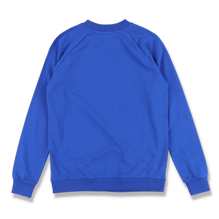 Balmain Electric Blue and Metallic Gold Logo Sweatshirt | Grailed