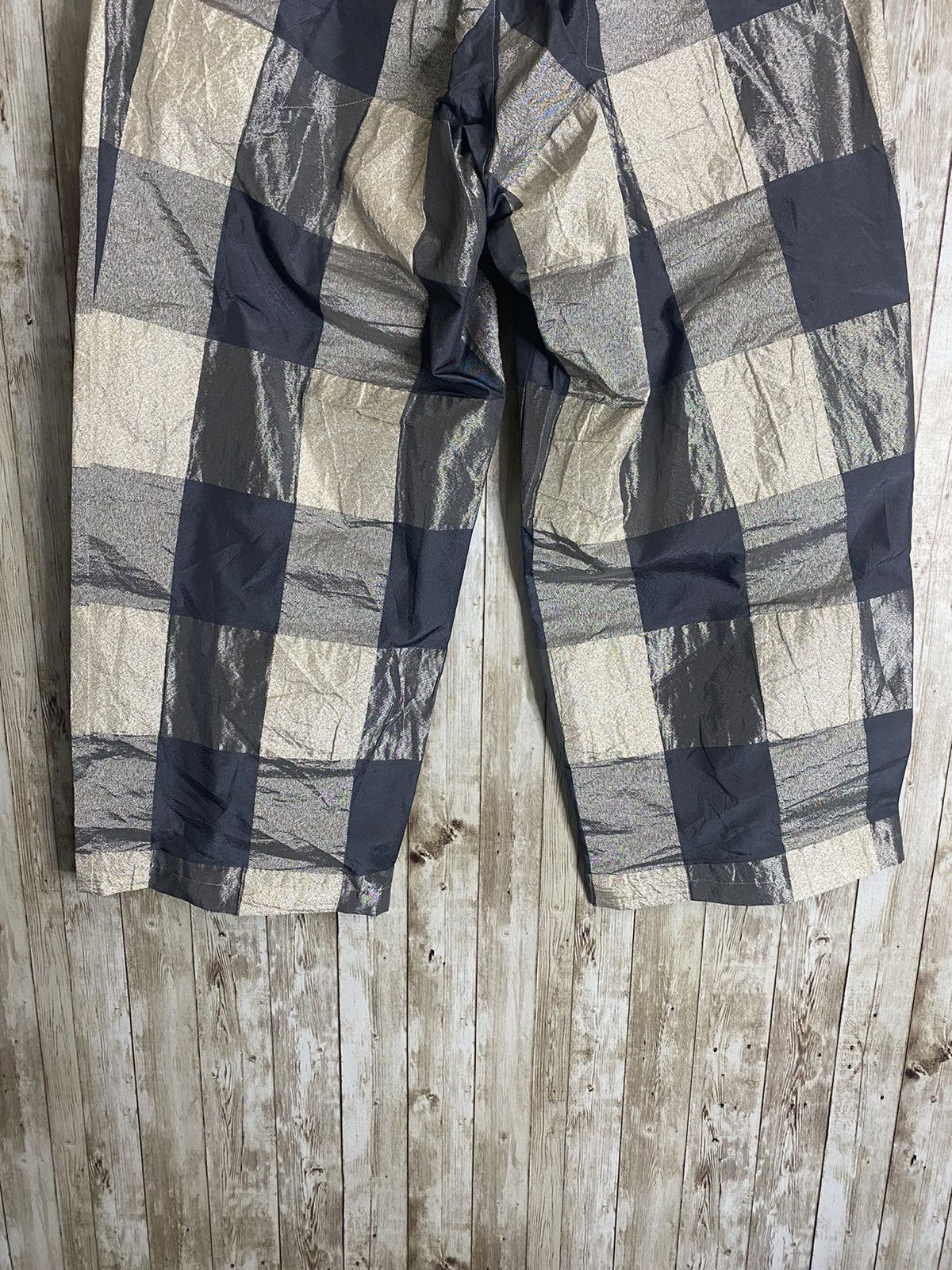 Japanese Brand × Yohji Yamamoto Yohji Yamamoto Glitter Checkered Cropped Pants Size US 33 - 9 Thumbnail