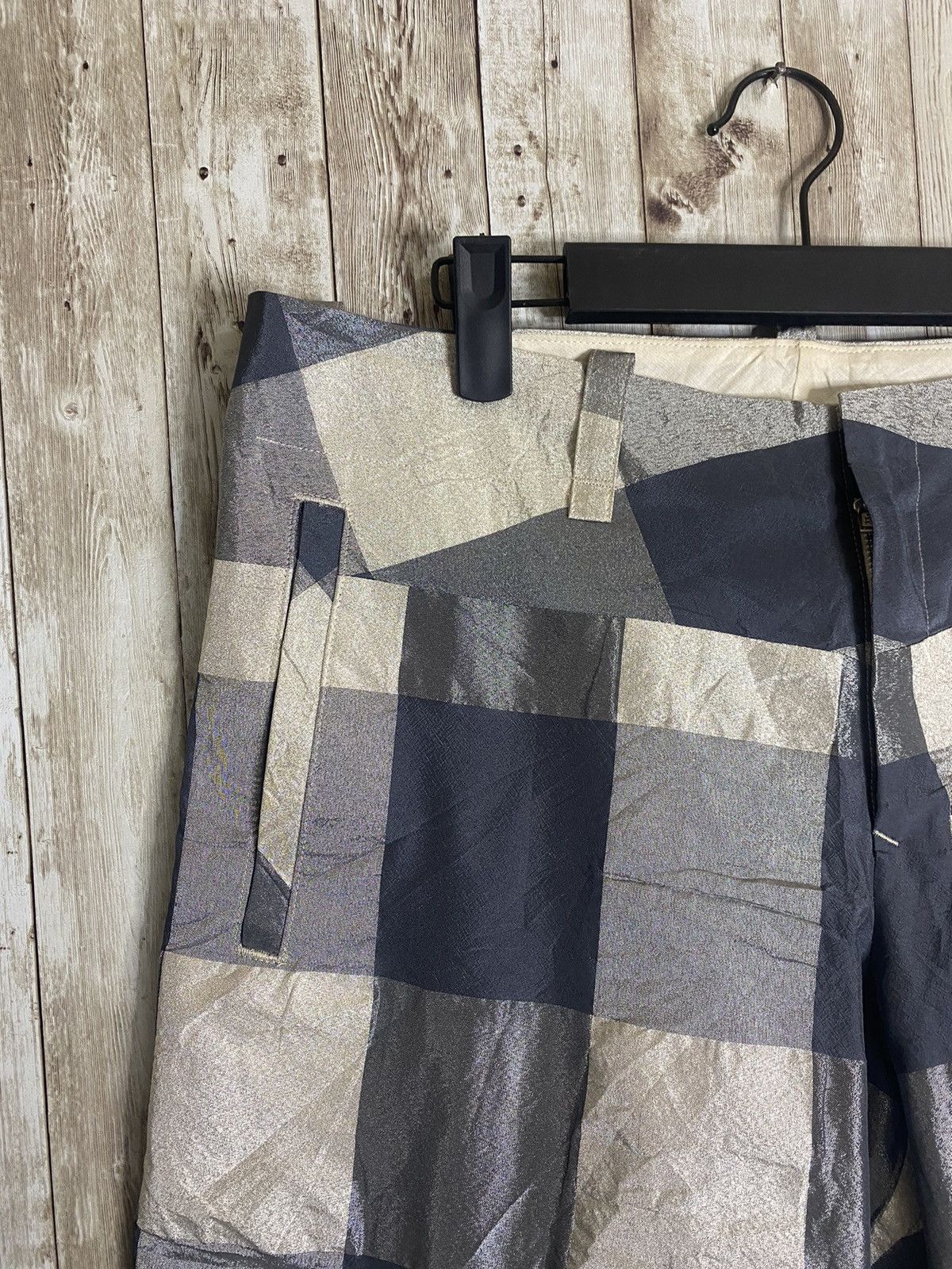 Japanese Brand × Yohji Yamamoto Yohji Yamamoto Glitter Checkered Cropped Pants Size US 33 - 5 Thumbnail
