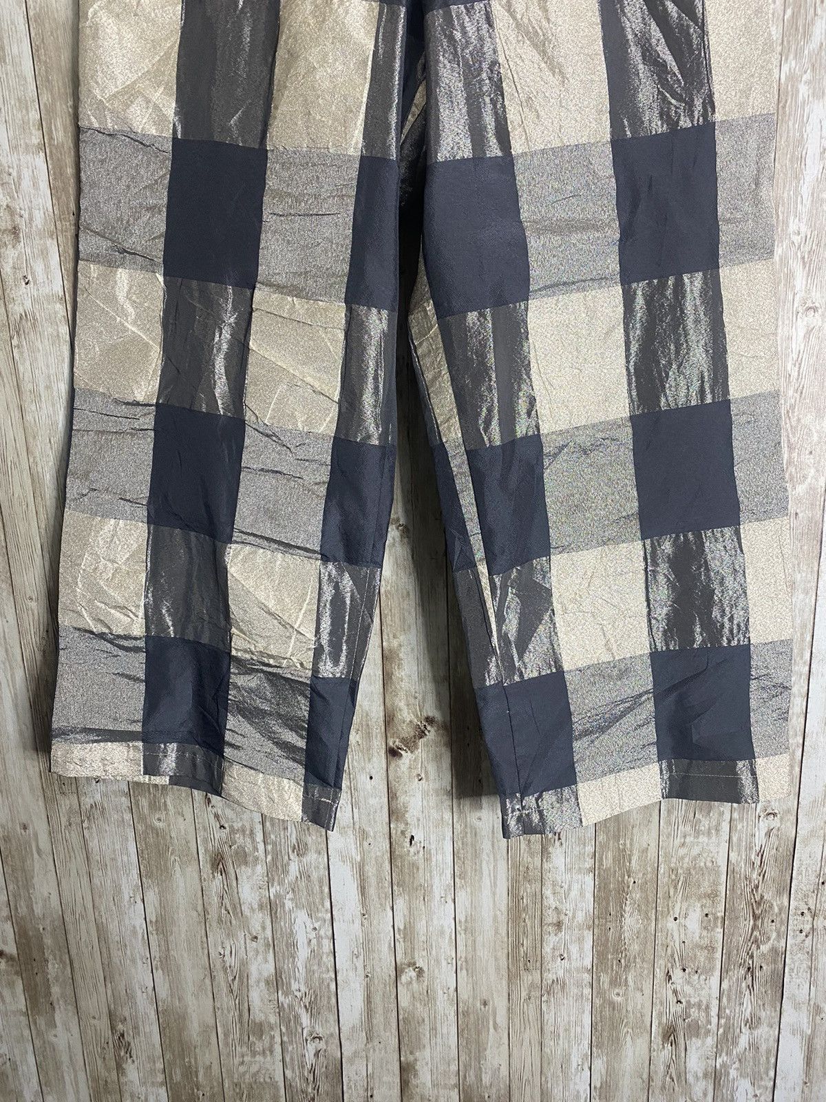 Japanese Brand × Yohji Yamamoto Yohji Yamamoto Glitter Checkered Cropped Pants Size US 33 - 4 Thumbnail